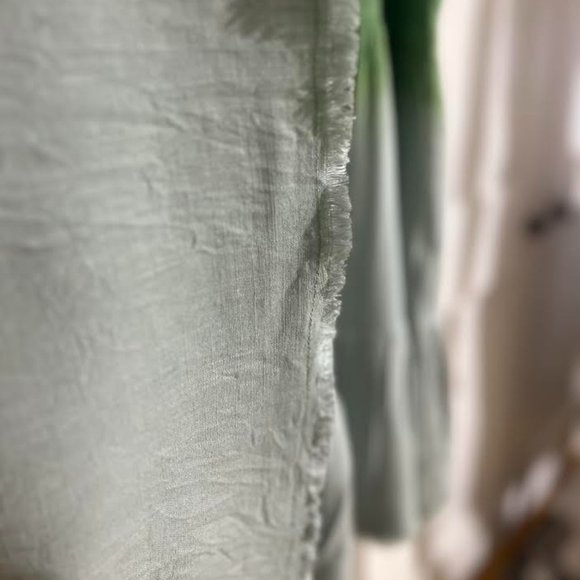 Umgee + Green and Light Blue Linen Blend Dip Dye Dress - Size 1XL - Picture 4 of 5